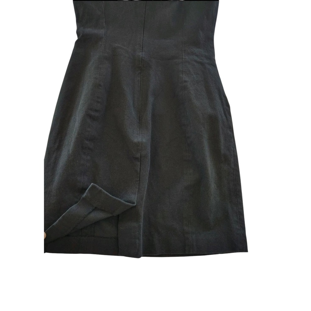 Banana Republic Sloan fit Sheath Dress Size 4 Petite Square Neck Sleeveless Blac - Picture 4 of 10